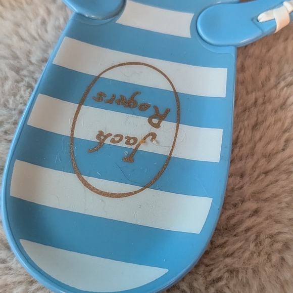 Jack Rogers Blue & White Summer Flip Flops Jelly Sandals Size 10 - Picture 7 of 10